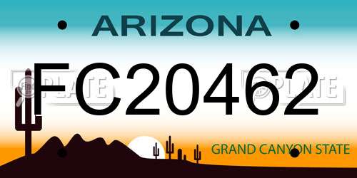 FC20462 Arizona License Plate