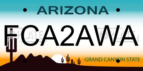 FCA2AWA Arizona License Plate