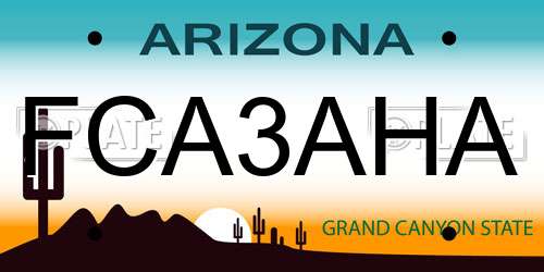 FCA3AHA Arizona License Plate