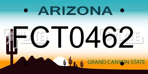 FCT0462 Arizona License Plate