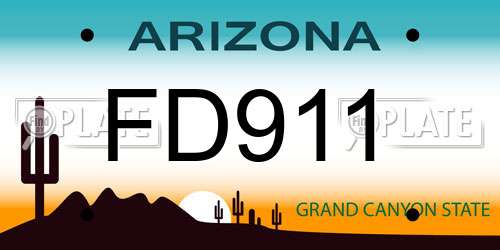 FD911 Arizona License Plate
