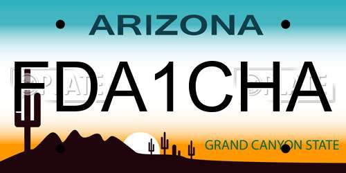 FDA1CHA Arizona License Plate