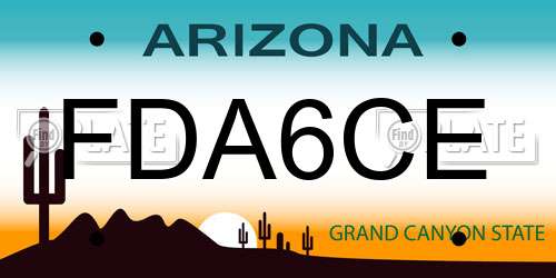 FDA6CE Arizona License Plate