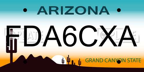 FDA6CXA Arizona License Plate