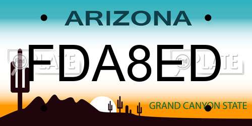 FDA8ED Arizona License Plate