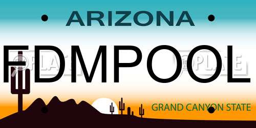 FDMPOOL Arizona License Plate