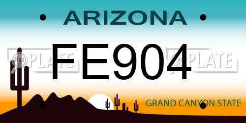 FE904 Arizona License Plate