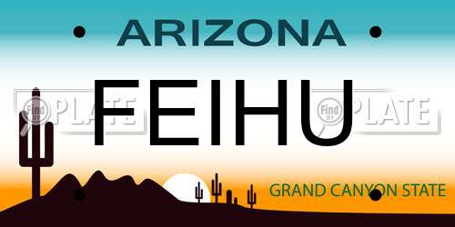 FEIHU Arizona License Plate