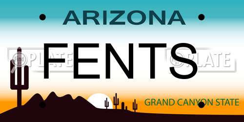 FENTS Arizona License Plate
