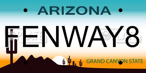 FENWAY8 Arizona License Plate