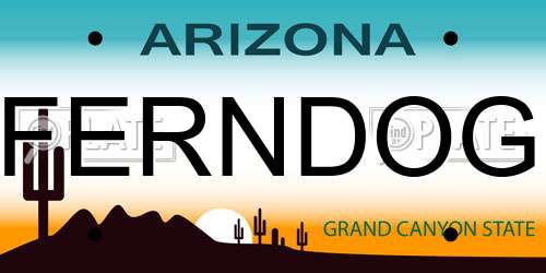 FERNDOG Arizona License Plate