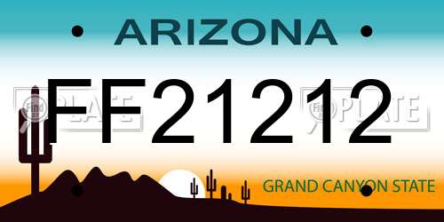 FF21212 Arizona License Plate
