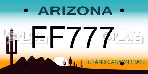 FF777 Arizona License Plate