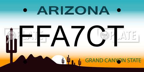 FFA7CT Arizona License Plate