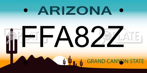 FFA82Z Arizona License Plate