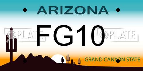 FG10 Arizona License Plate