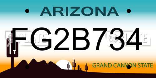 FG2B734 Arizona License Plate