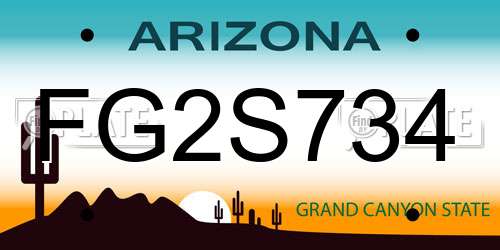 FG2S734 Arizona License Plate