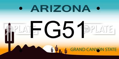 FG51 Arizona License Plate