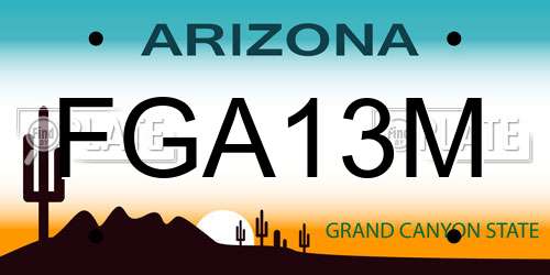 FGA13M Arizona License Plate
