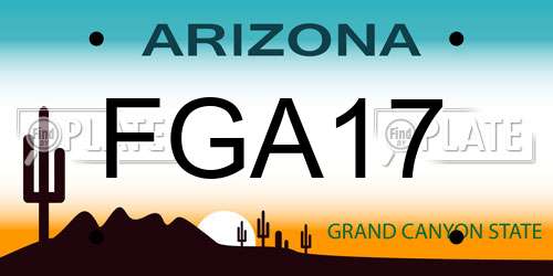FGA17 Arizona License Plate