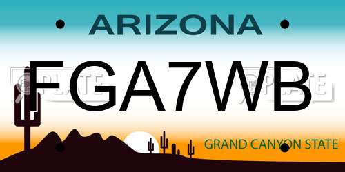 FGA7WB Arizona License Plate