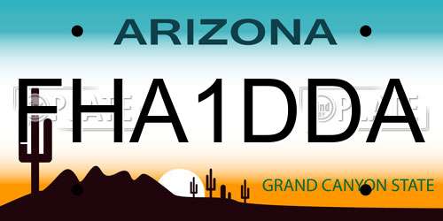 FHA1DDA Arizona License Plate
