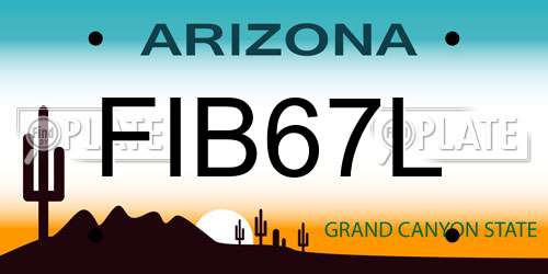 FIB67L Arizona License Plate