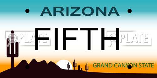 FIFTH Arizona License Plate