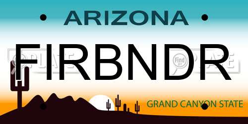 FIRBNDR Arizona License Plate