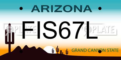 FIS67L Arizona License Plate