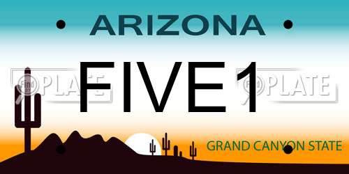 FIVE1 Arizona License Plate