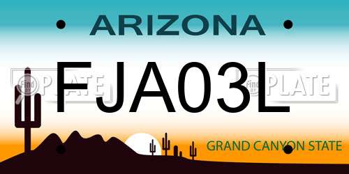 FJA03L Arizona License Plate