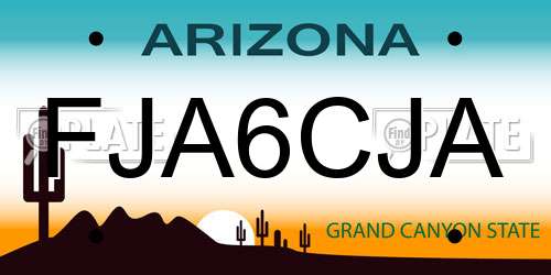 FJA6CJA Arizona License Plate
