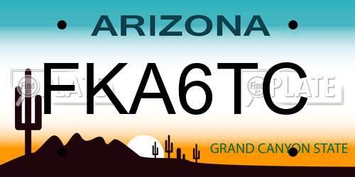 FKA6TC Arizona License Plate