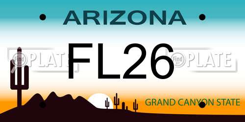 FL26 Arizona License Plate