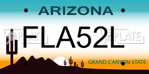 FLA52L Arizona License Plate