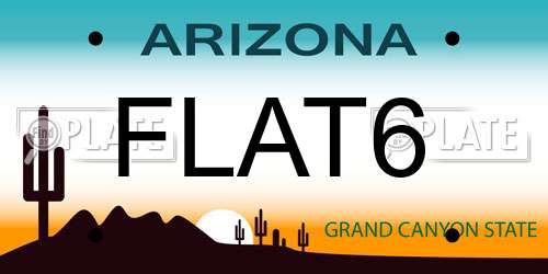 FLAT6 Arizona License Plate