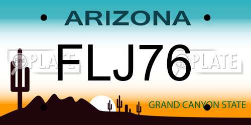 FLJ76 Arizona License Plate