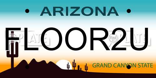 FLOOR2U Arizona License Plate