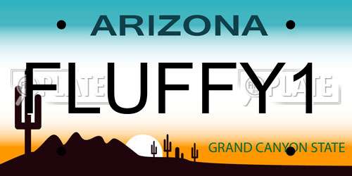FLUFFY1 Arizona License Plate