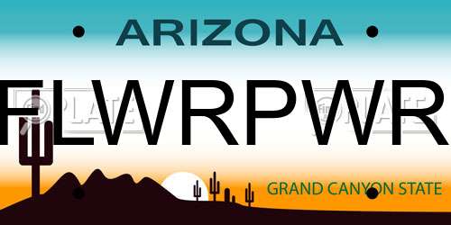 FLWRPWR Arizona License Plate