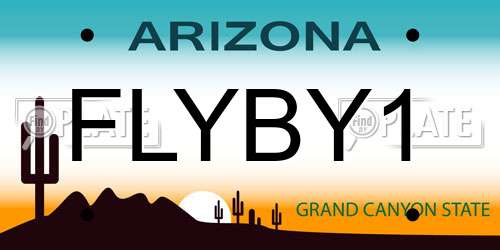 FLYBY1 Arizona License Plate