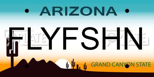 FLYFSHN Arizona License Plate