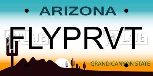 FLYPRVT Arizona License Plate