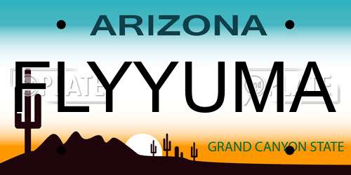 FLYYUMA Arizona License Plate