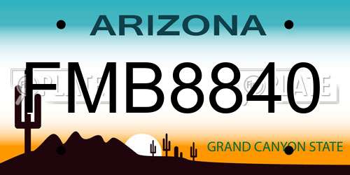 FMB8840 Arizona License Plate