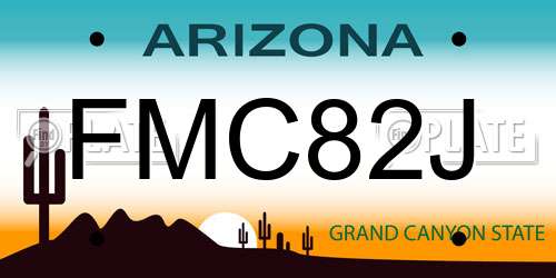 FMC82J Arizona License Plate