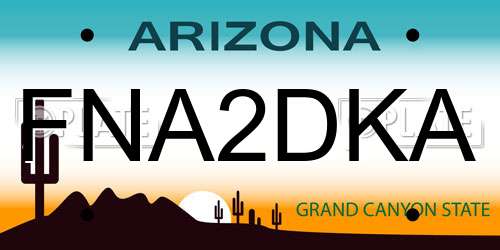 FNA2DKA Arizona License Plate