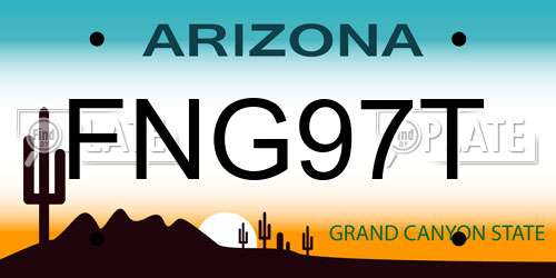 FNG97T Arizona License Plate